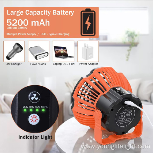 Multifunctional Remote Control LED Camping Tent Fan Light